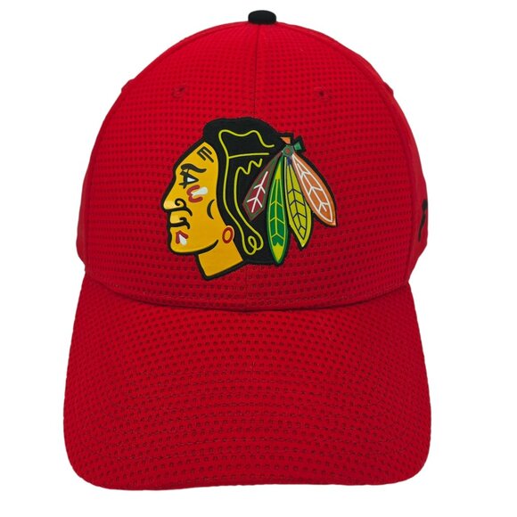 Chicago Blackhawks Hat Red Fitted Cap NHL‎ Authentic PRO by Fanatics Size L/XL - Picture 2 of 6
